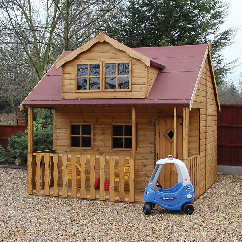 10' x 8' Traditional Swiss Cottage Kids Wooden Playhouse With Veranda (3.05mx2.44m) online kaufen