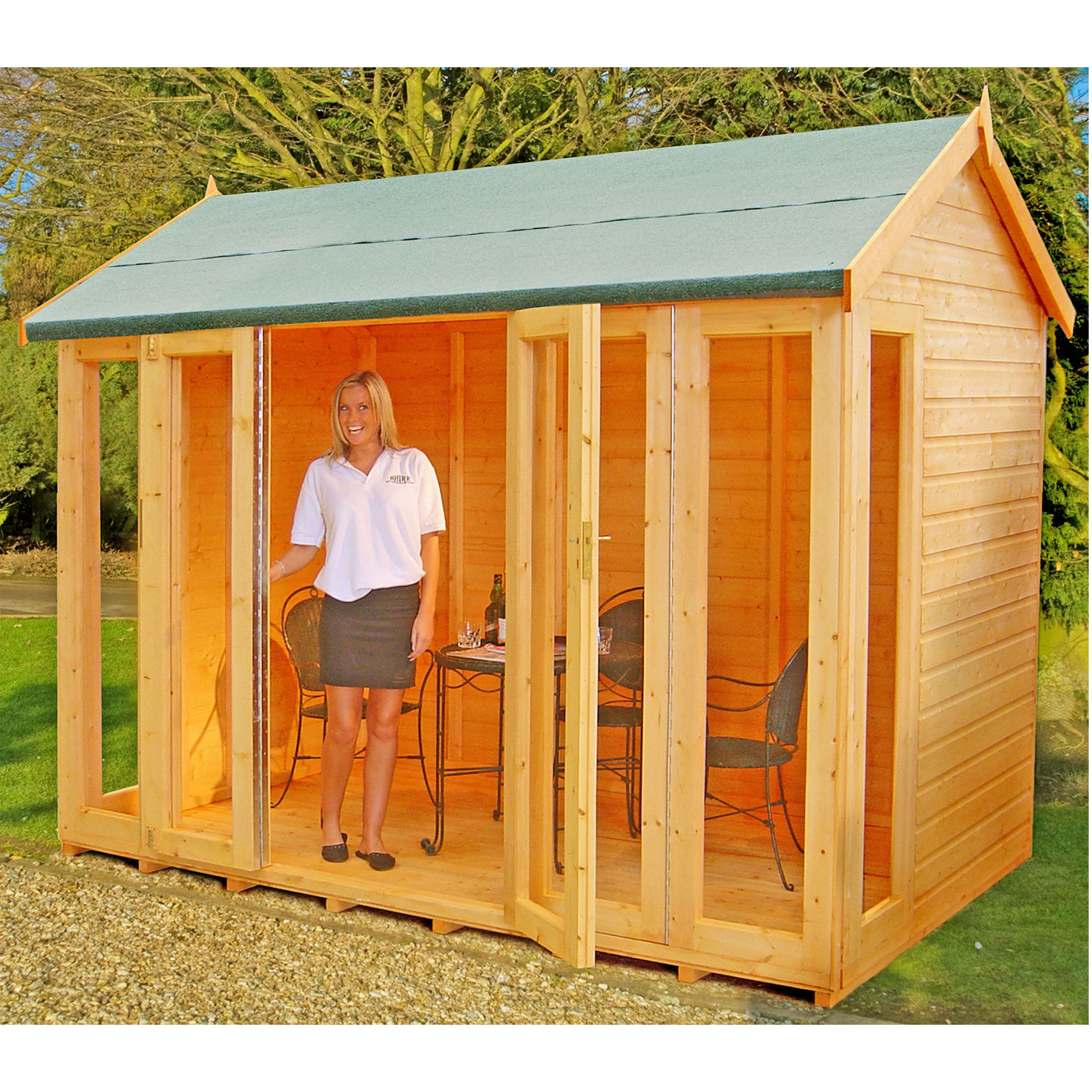 10'3x6'5 Shire Blenheim Wooden Summer House With Bi-Fold Doors online kaufen 10'3x6'5 Shire Blenheim Wooden Summer House With Bi-Fold Doors online kaufen