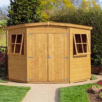 7' x 7' Shire Shiplap Wooden Corner Garden Shed (2.16m x 2.16m) online kaufen 7' x 7' Shire Shiplap Wooden Corner Garden Shed (2.16m x 2.16m) online kaufen