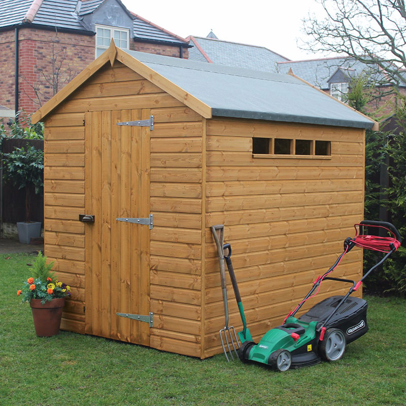 8' x 8' Traditional Shiplap Apex Security Wooden Garden Shed (2.44x2.44m) online kaufen 8' x 8' Traditional Shiplap Apex Security Wooden Garden Shed (2.44x2.44m) online kaufen