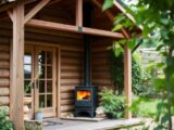 heating wooden garden house