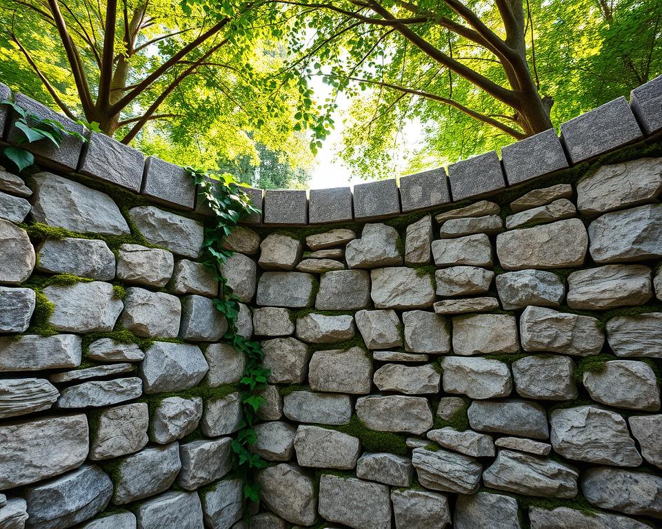 natural stone wall for the garden meaning