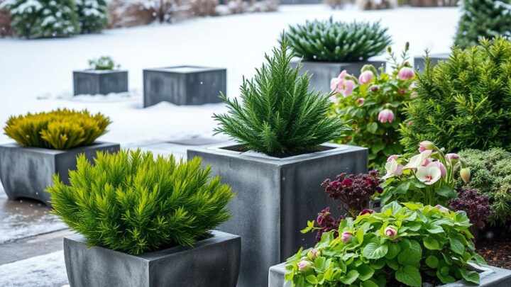 Planting Concrete Planter Blocks with Hardy (Winter-Hardy) Plants